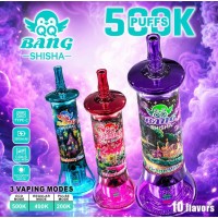 QQ Bang Shisha 500K 500000 Puffs Vape 3 Vaping Modes Rechargeable Disposable E-Cigarette