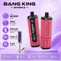Bang King Shisha 60000 60K Puffs LED Display Original Leather DTL Disposable Vape Pen