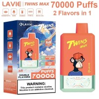 Lavie Twins 70000 70K Puffs Max Double Flavors 2 in 1 Smart Screen Disposable Electronic Cigarette Wholesale