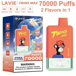 Lavie Twins 70000 70K Puffs Max Double Flavors 2 in 1 Smart Screen Disposable Electronic Cigarette Wholesale