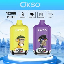 OKSO Digital Box 12000 12K Puffs Vape 0% 2% 3% 5% Nicotine LED Display Disposable E-Cigarette